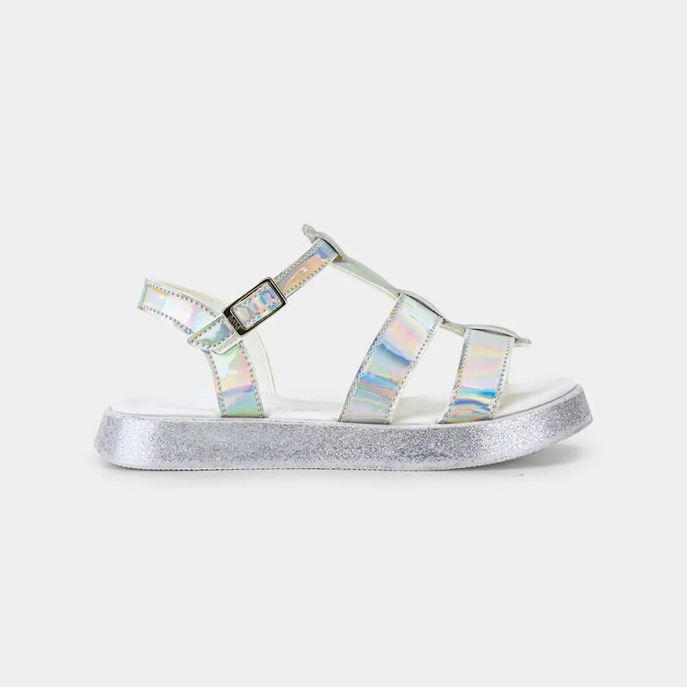 silver platform sandals