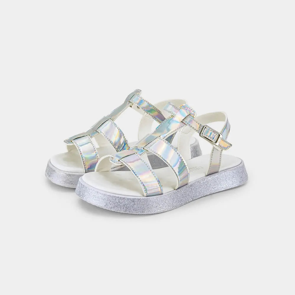 silver platform sandals