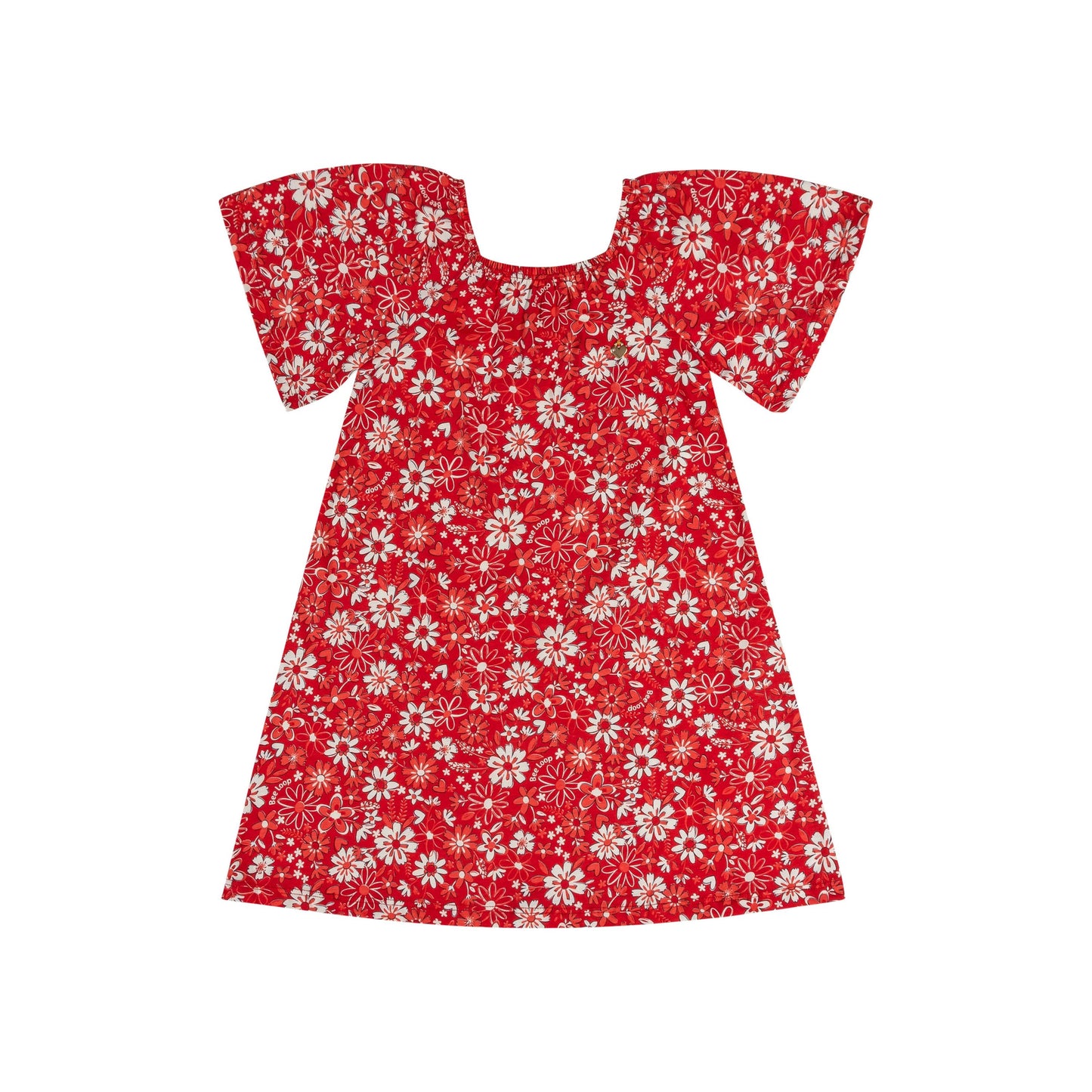 red flowers jersey dress