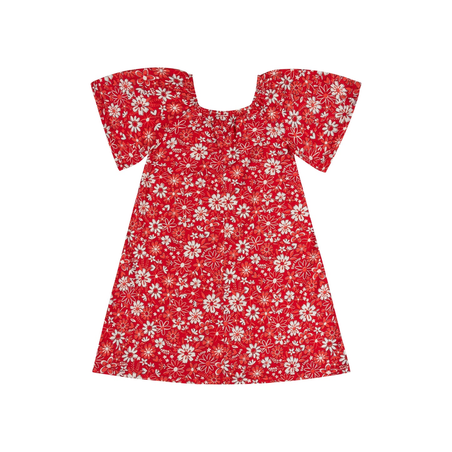 red flowers jersey dress