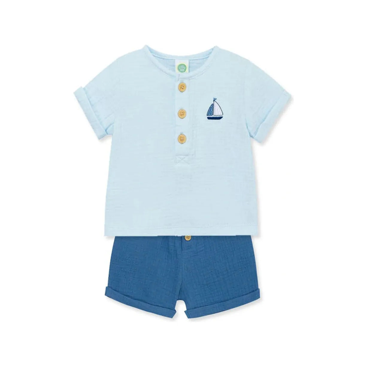 set of two sailboat top & shorts peek a boo