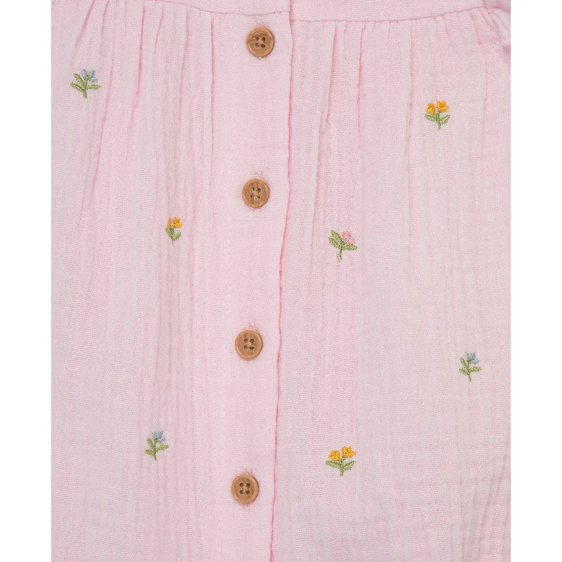 pink floral gauze romper & headband set