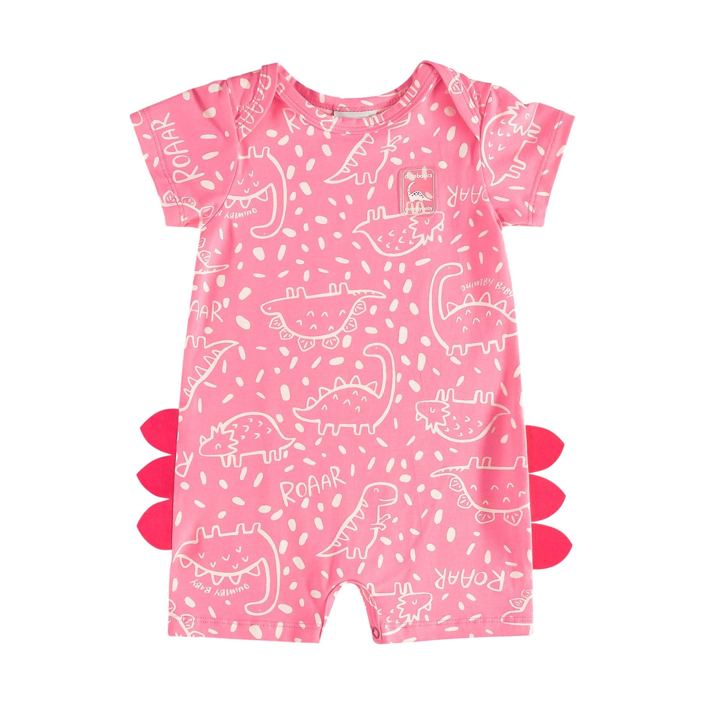 pink dino romper