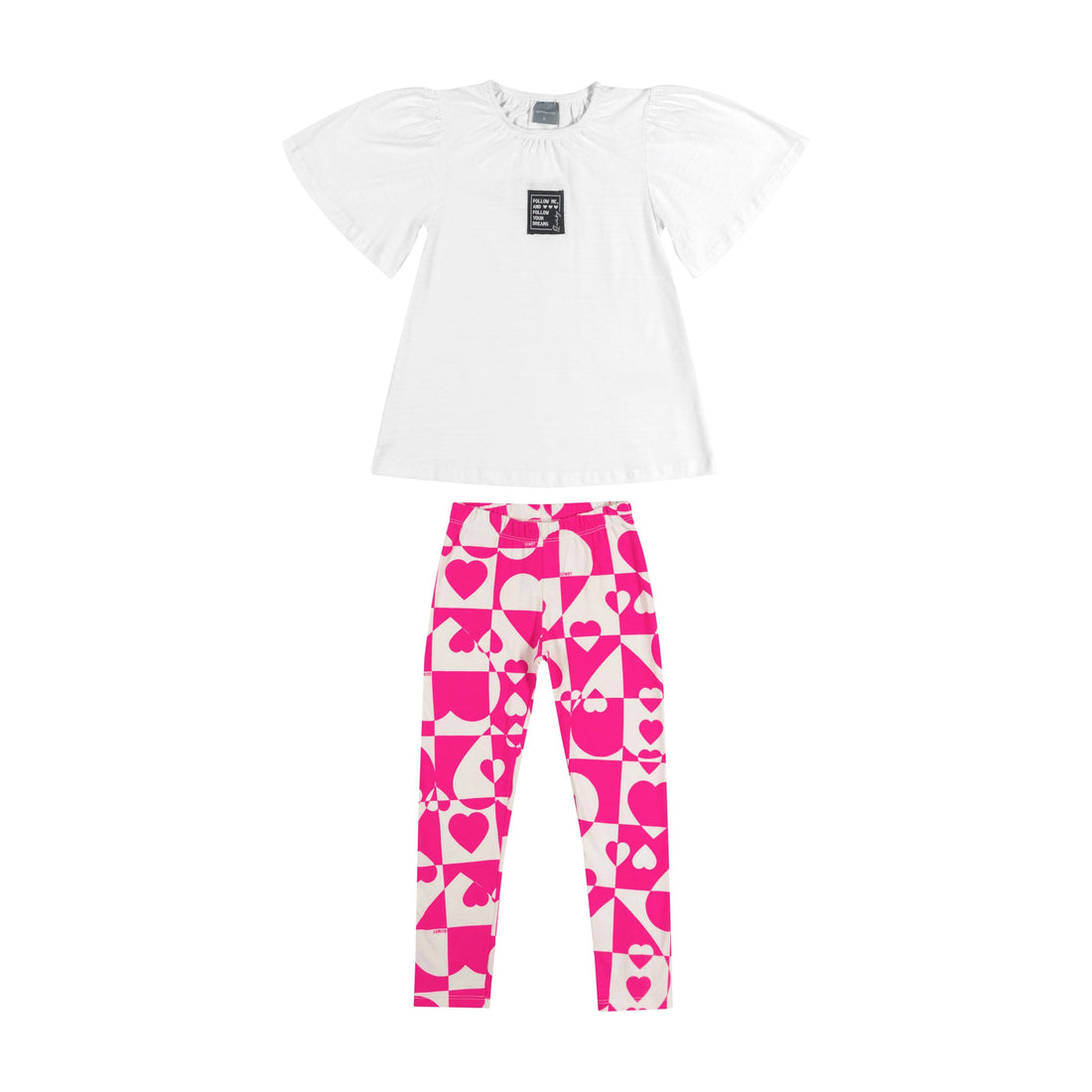Set pink heart leggings
