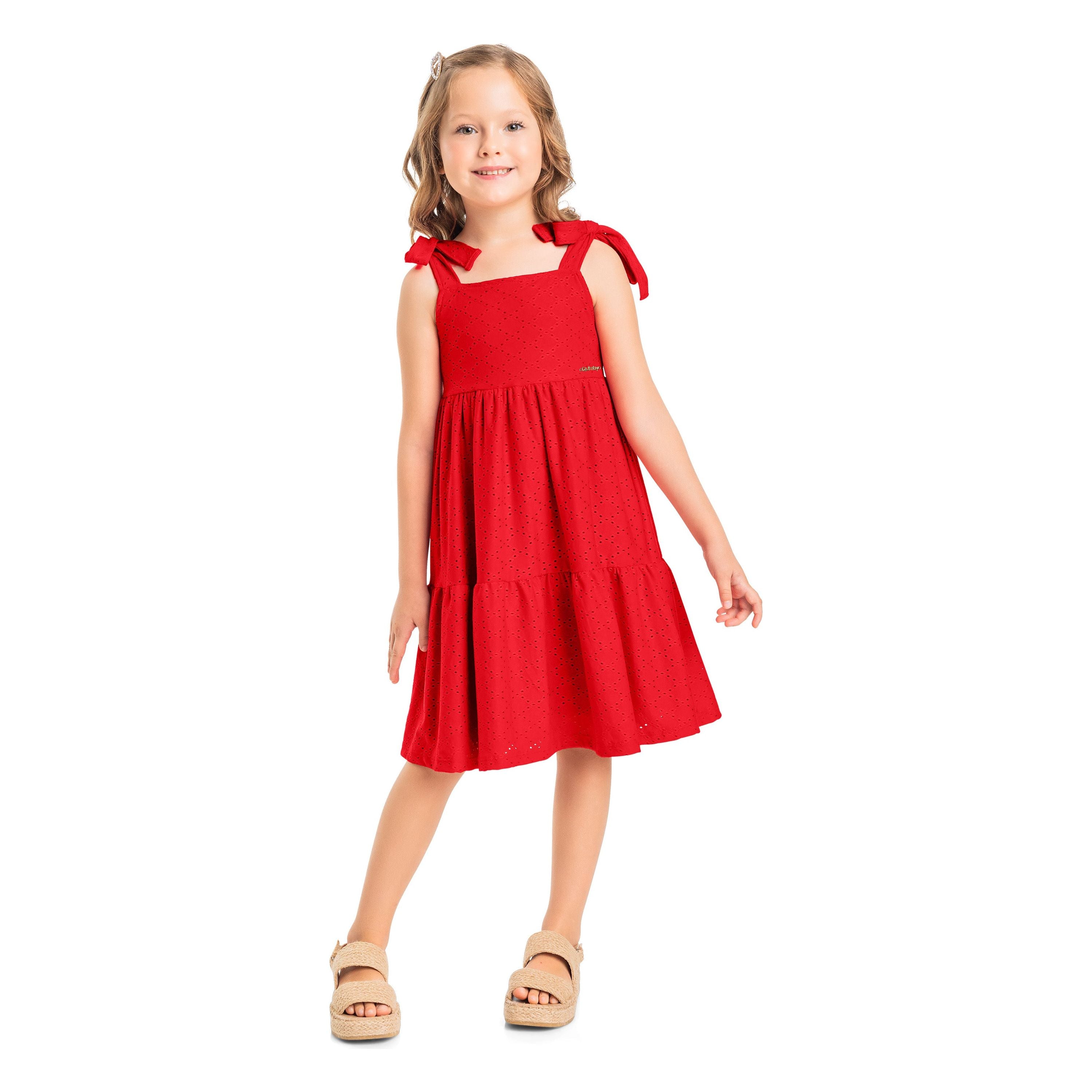Red Girls Laise Dress