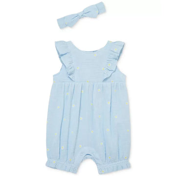 Cotton Gauze Daisy Romper & Headband PEEK A BOO