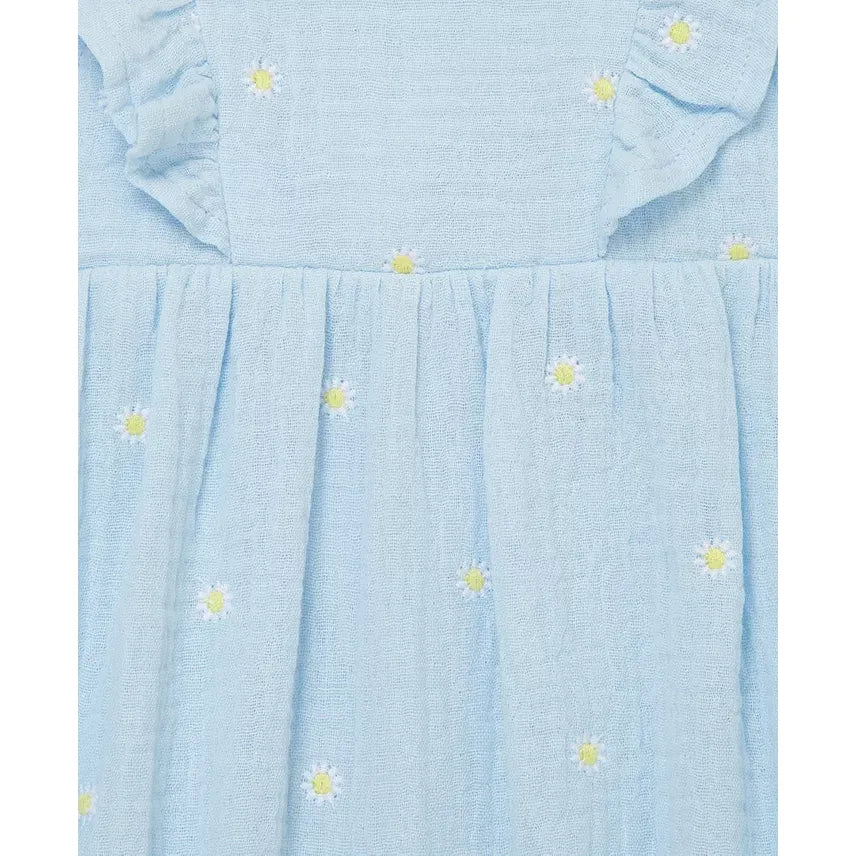 cotton gauze daisy romper & headband