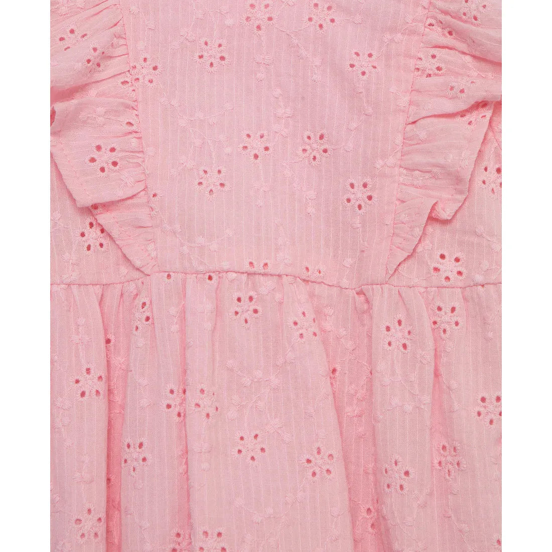 Pink Eyelet Bubble Romper & Headband Set PEEK A BOO