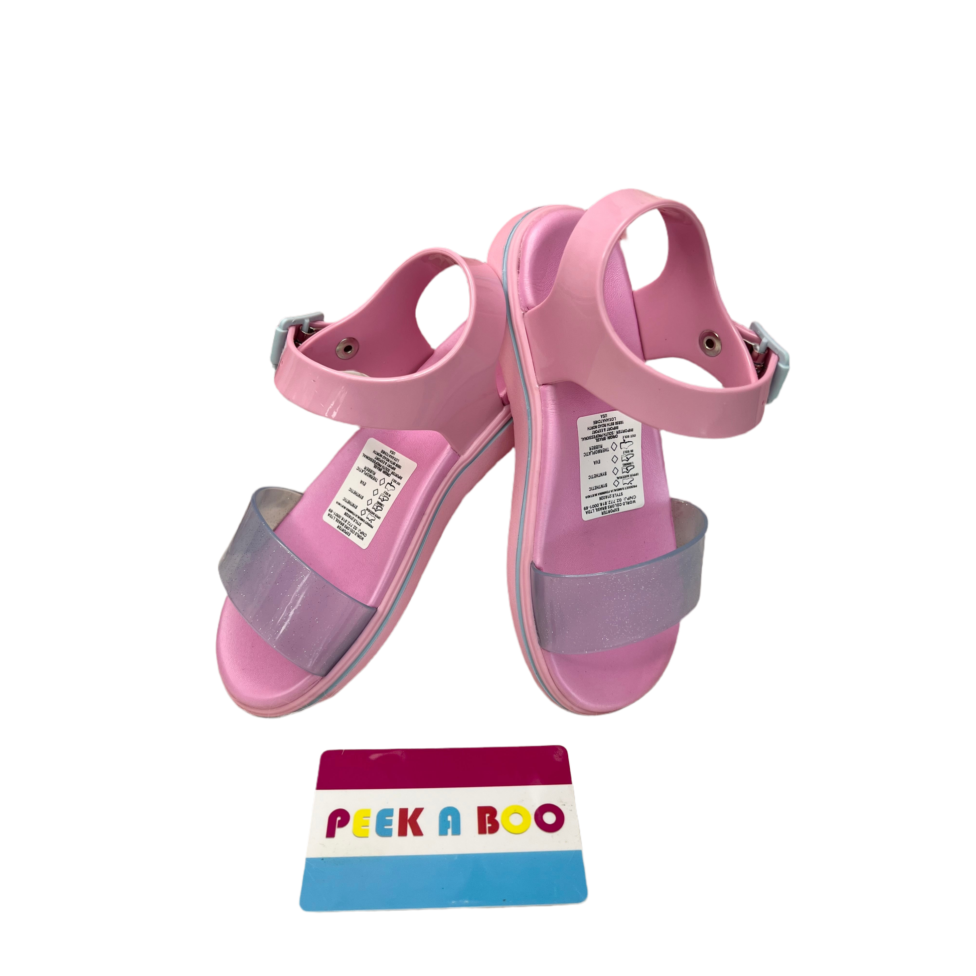 Clear Glitter Pink PEEK A BOO