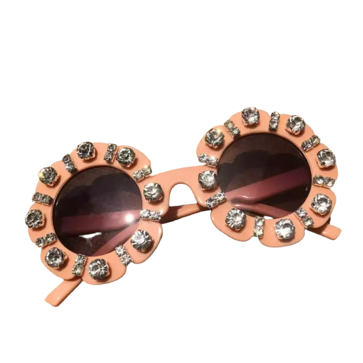 peach diamond sunglasses peek a boo