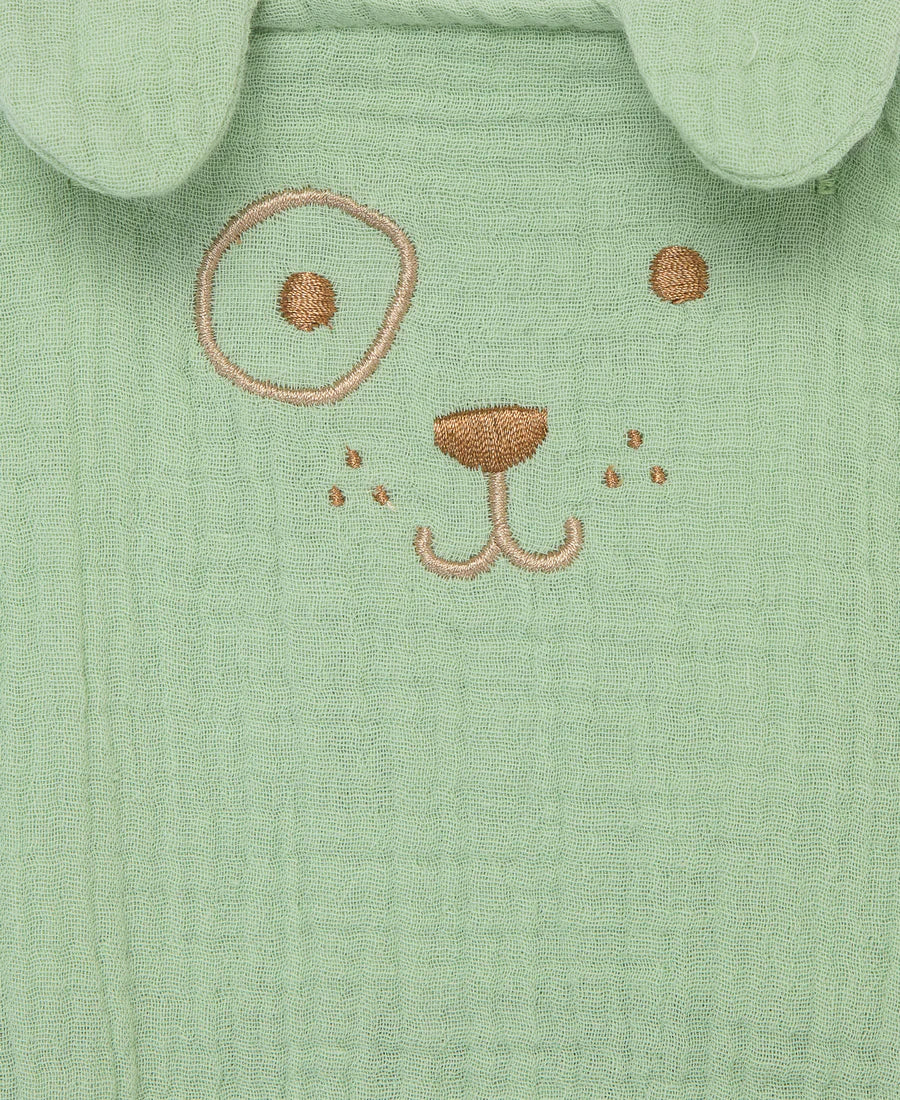 puppy gauze romper & hat set