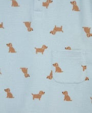 puppies terry romper & hat set
