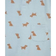 puppies terry romper & hat set peek a boo