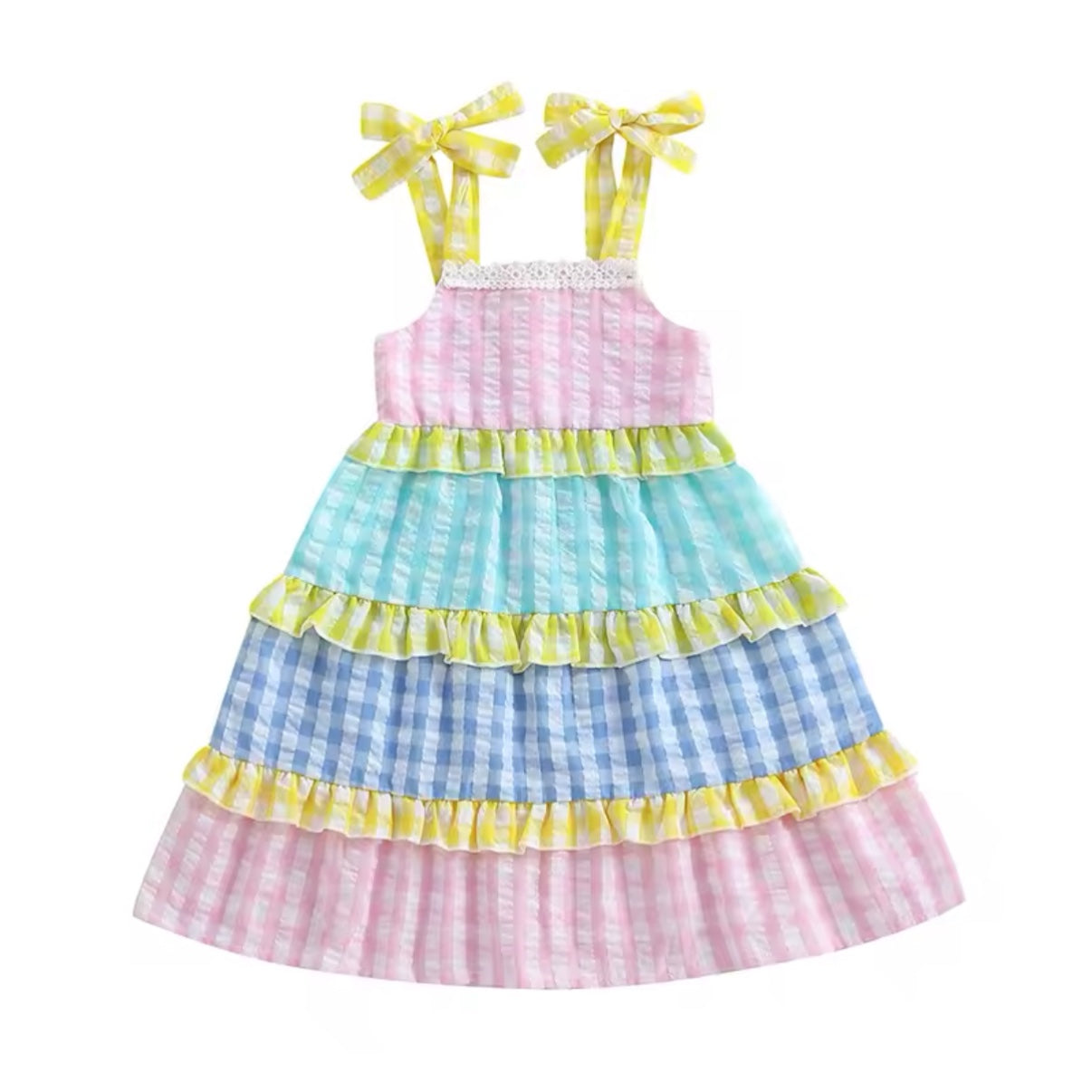 Colorful Striped Plaid PEEK A BOO