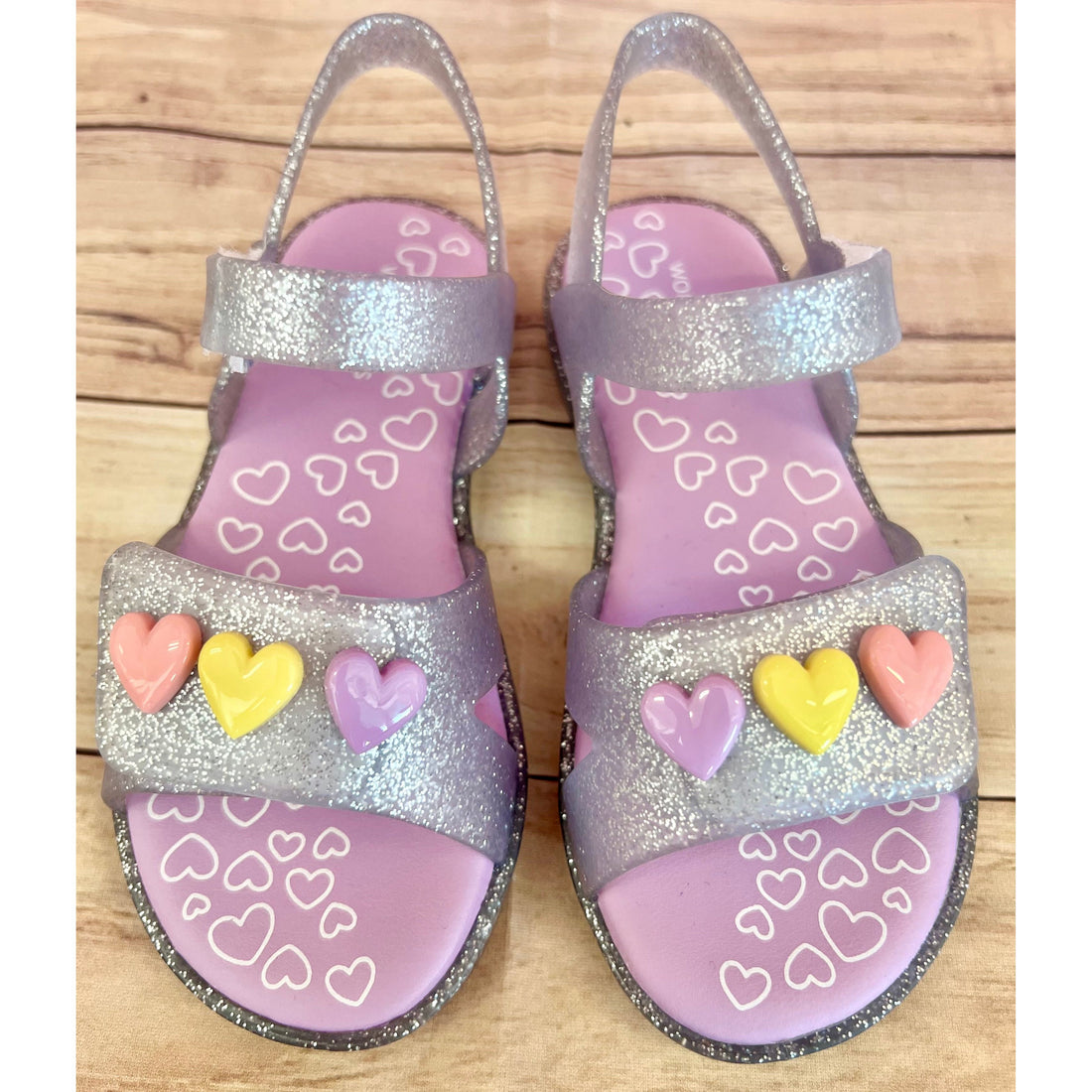 Silver Hearts Sandals