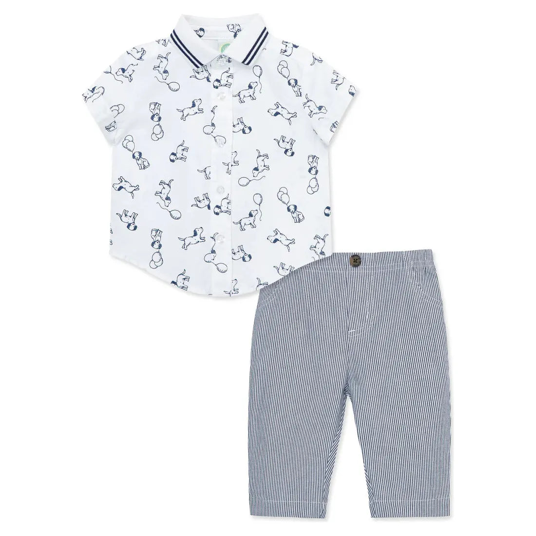 puppies woven pant set peek a boo