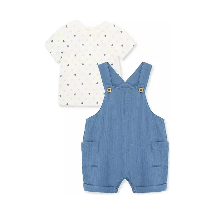 baby boys geometric gauze shortall set