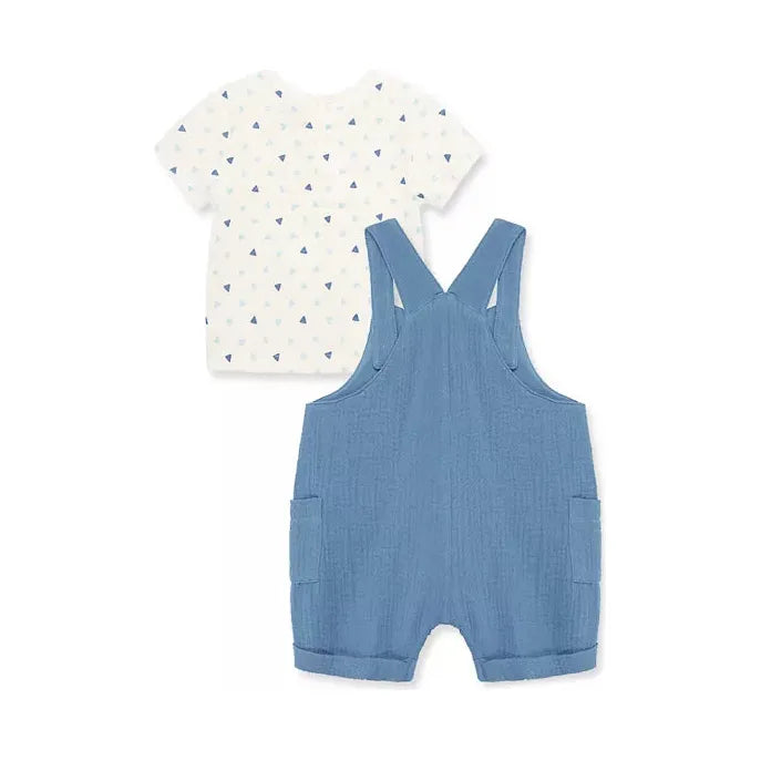 baby boys geometric gauze shortall set