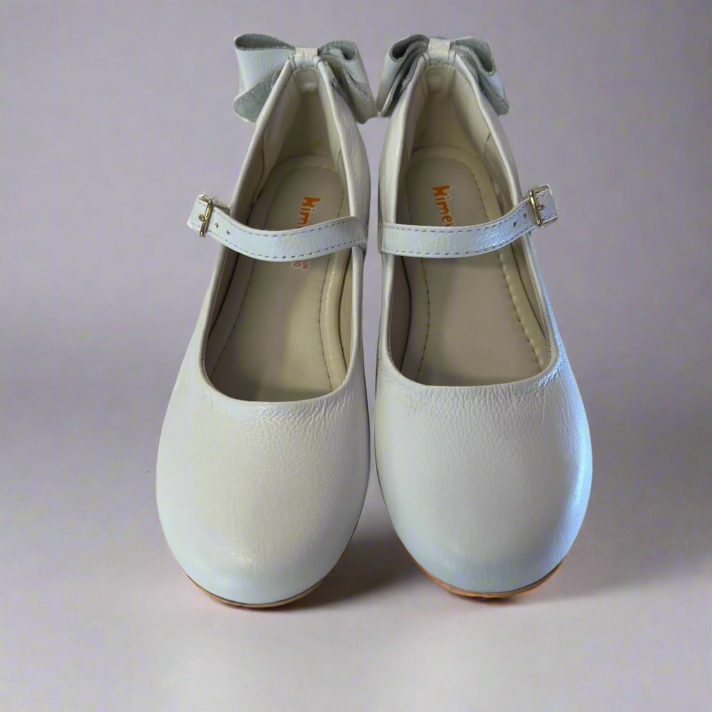 Bow Leather Ballerina PEEK A BOO