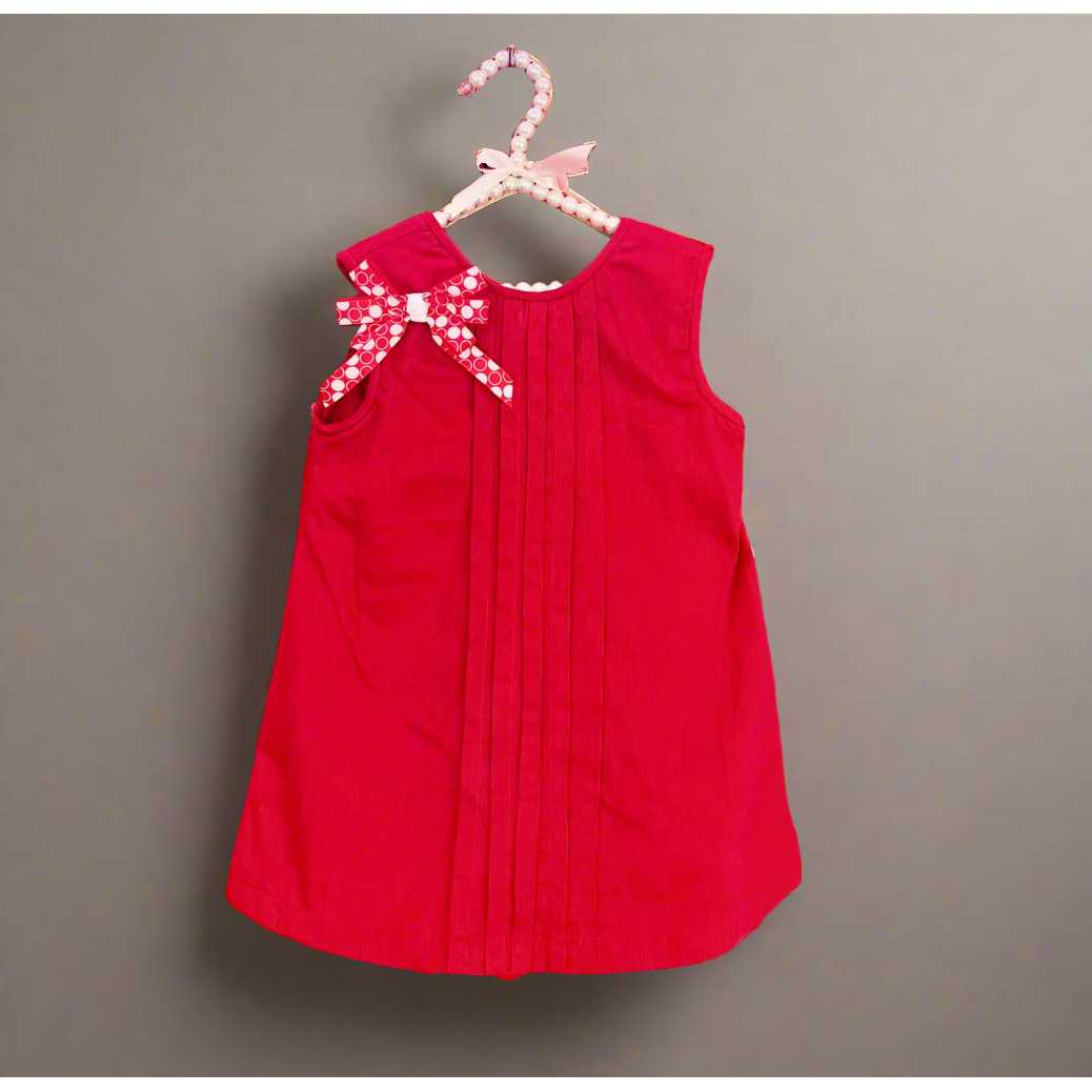 red piqué dress peek a boo