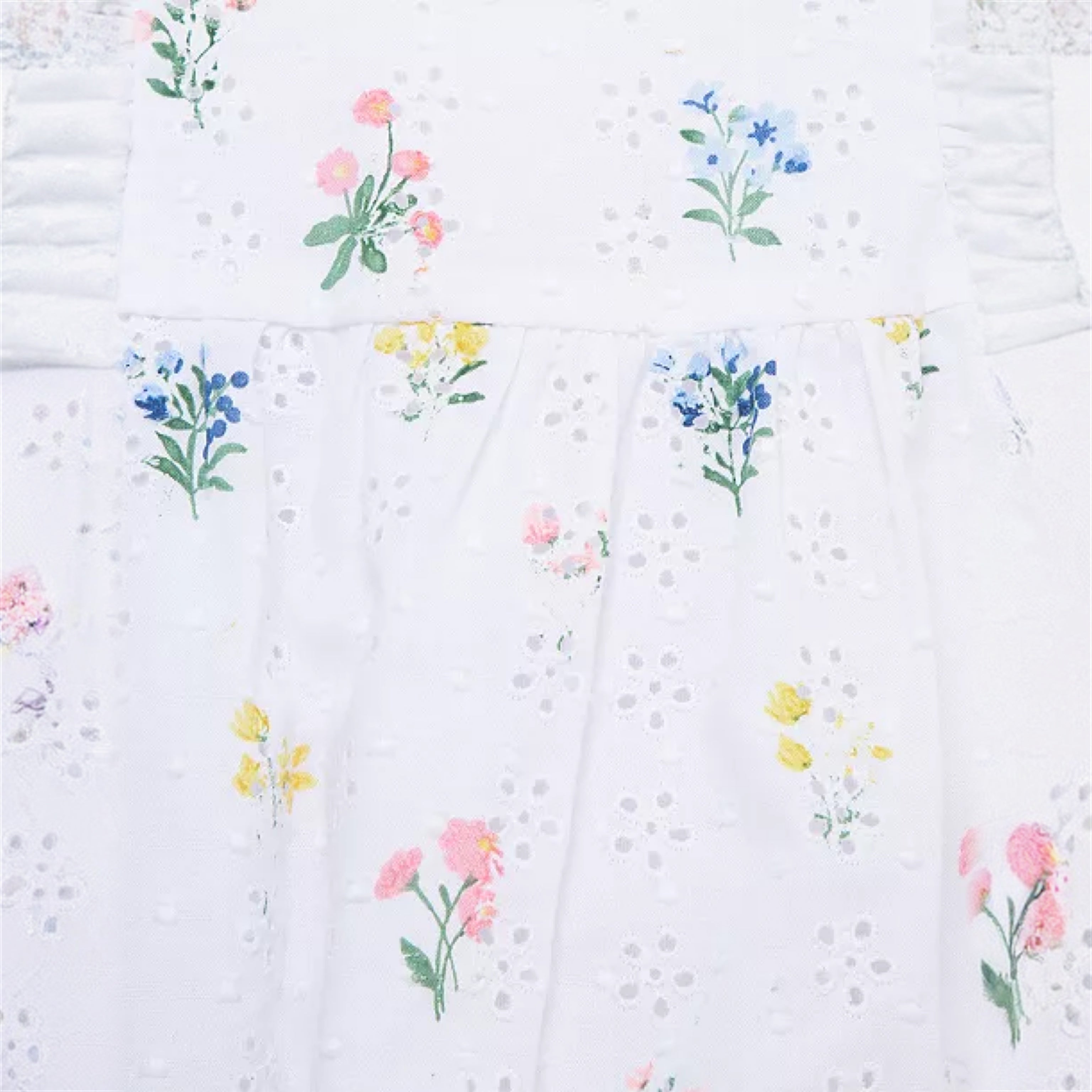 Baby Girls Cotton Eyelet Floral PEEK A BOO