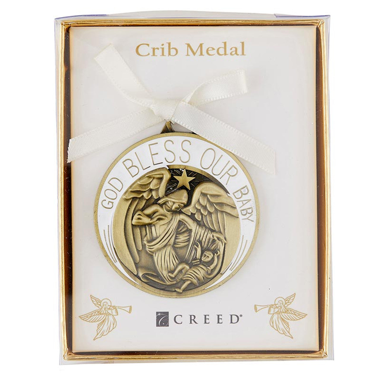 Creed Baby Collection Crib Medal - White PEEK A BOO