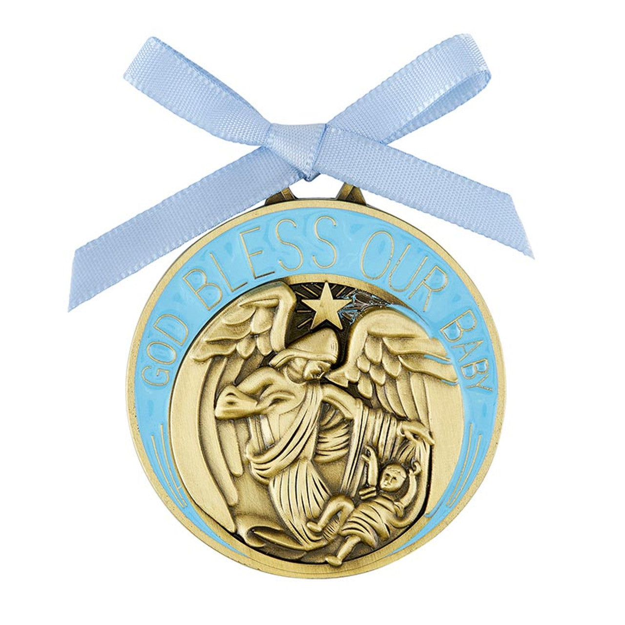 creed baby collection crib medal - blue
