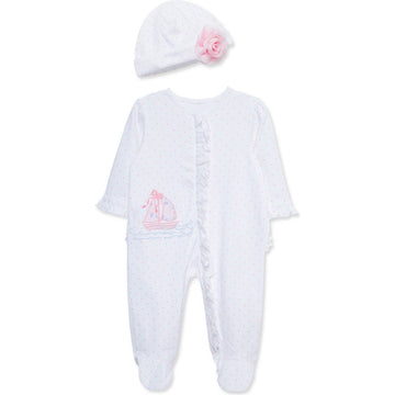 Breezy Ruffle Footie & Hat Set PEEK A BOO
