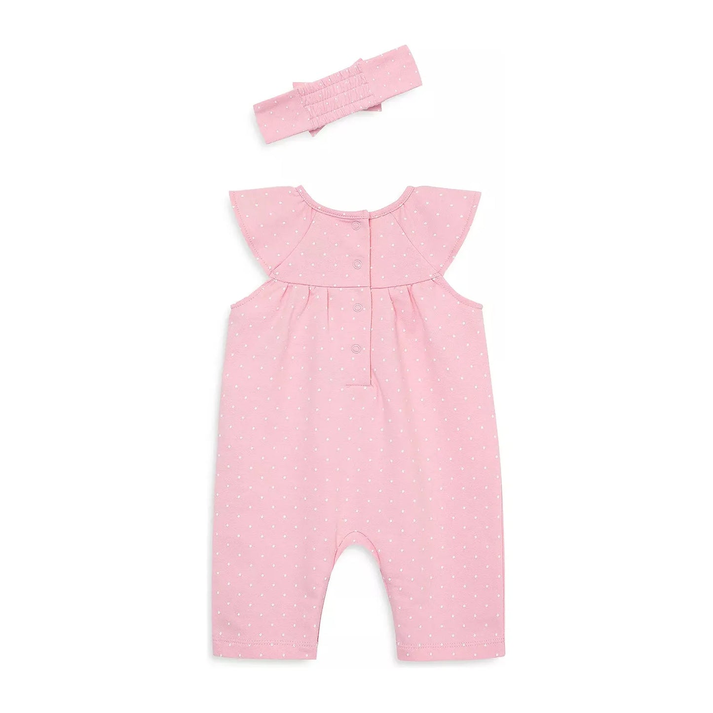 dot smocked jumpsuit & bow headband