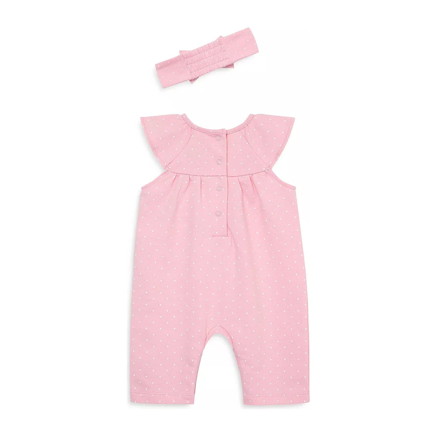 Dot Smocked Jumpsuit & Bow Headband PEEK A BOO