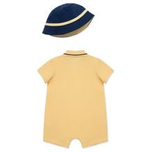 puppies cotton knit romper & hat