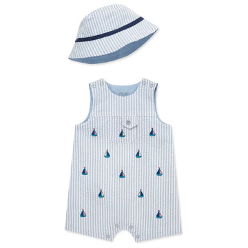 Sailboat Woven Sunsuit & Hat PEEK A BOO