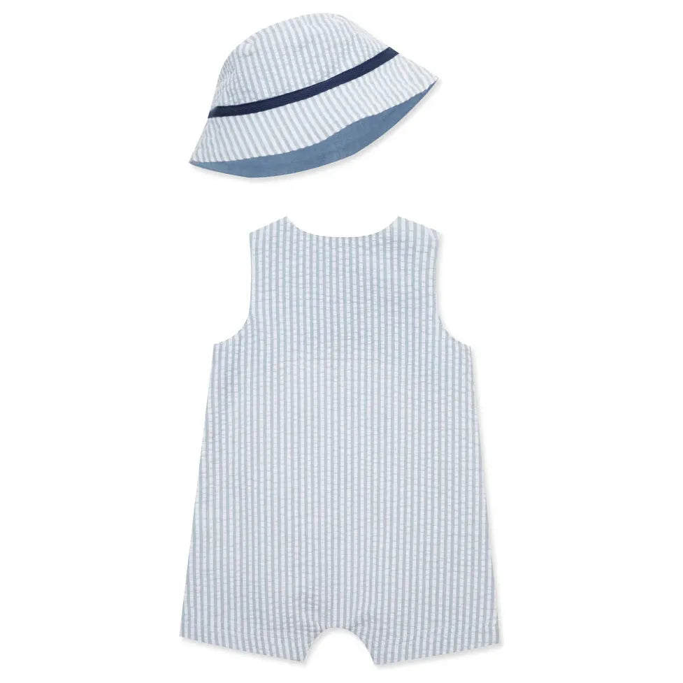 Sailboat Woven Sunsuit & Hat PEEK A BOO