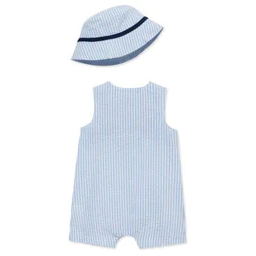 Whales Woven Sunsuit & Hat PEEK A BOO