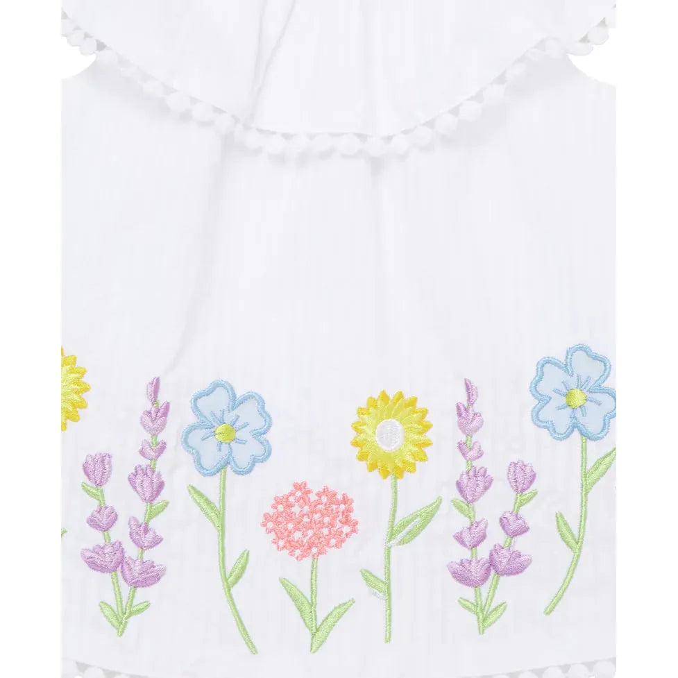 Floral Border Woven Short Set & Headband PEEK A BOO