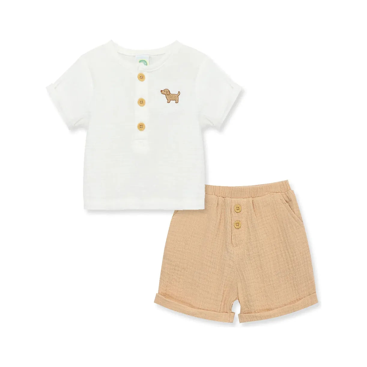 dog gauze top and shorts
