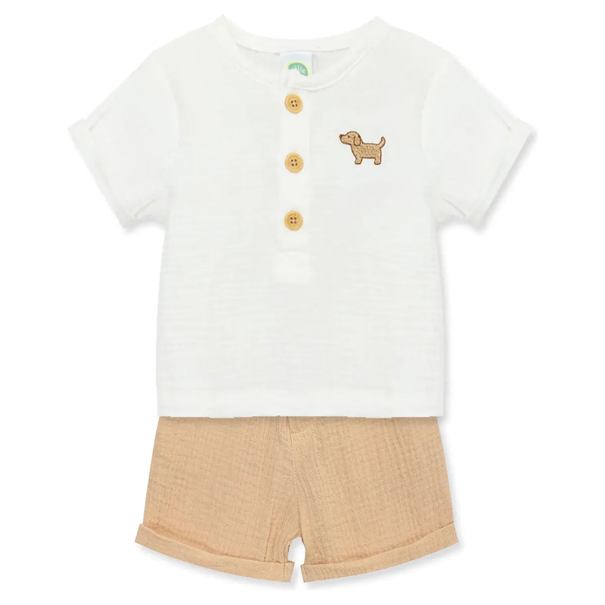 Dog Gauze Top and Shorts, 2 Piece Set PEEK A BOO