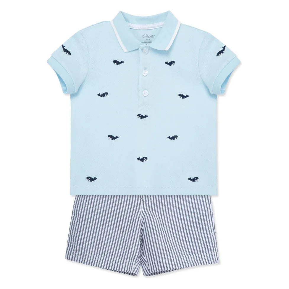 whale polo short set
