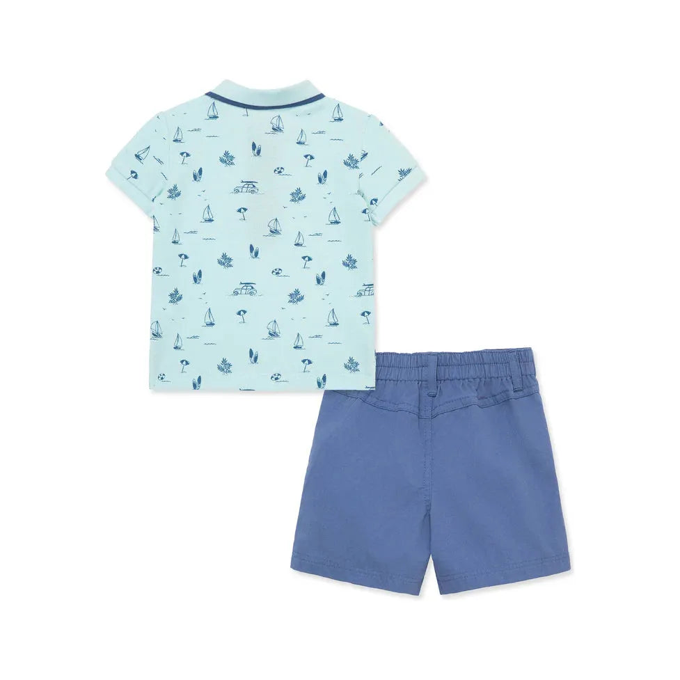 beach polo short set