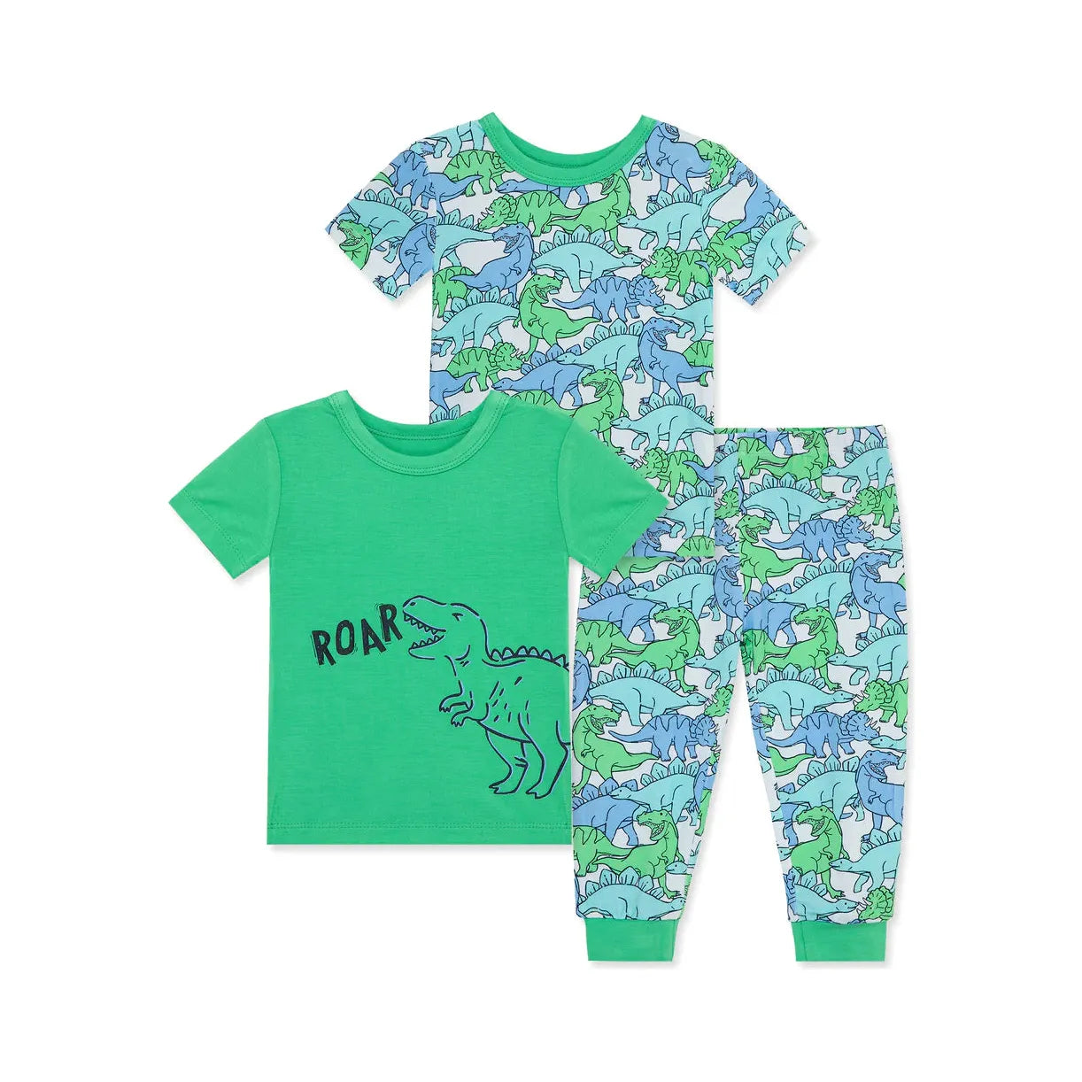 dino 3-piece bamboo toddler pajama set