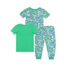 dino 3-piece bamboo toddler pajama set