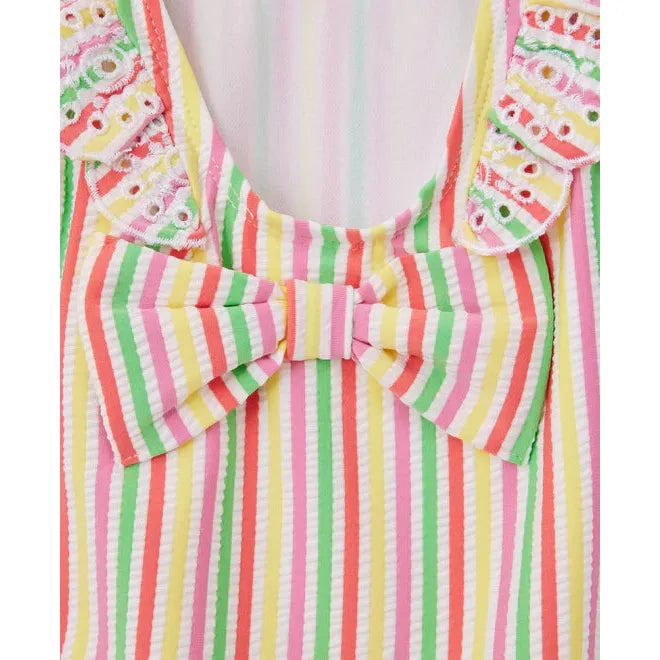 Multi Stripe Swimsuit PEEK A BOO