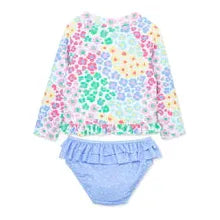 leopard toddler 2-pc long sleeve rashguard