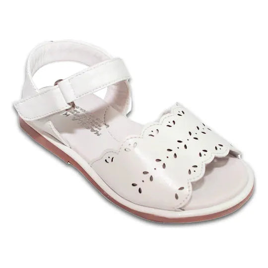 white leather sandal