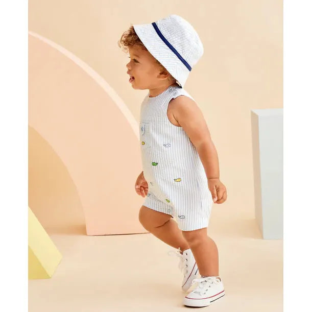 Whales Woven Sunsuit & Hat PEEK A BOO