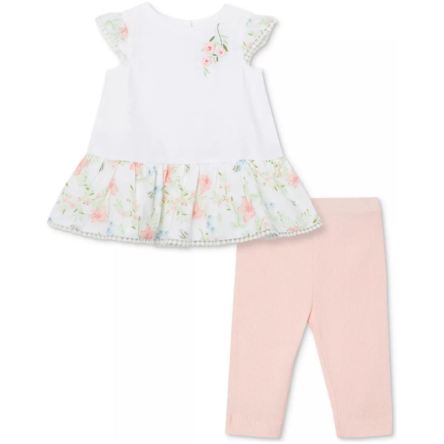 baby girls' pom pom-trimmed