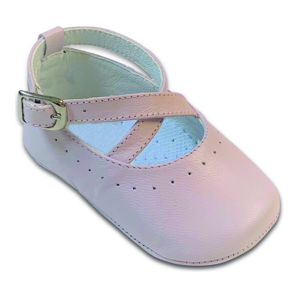 karela pink pre-walk crossed straps shoes