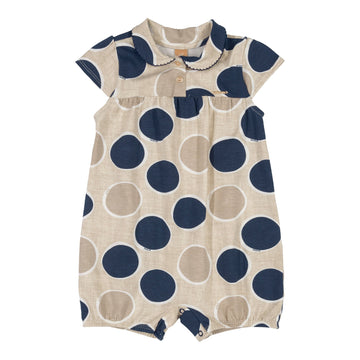 Blue/Beige Polka Dot Romper PEEK A BOO