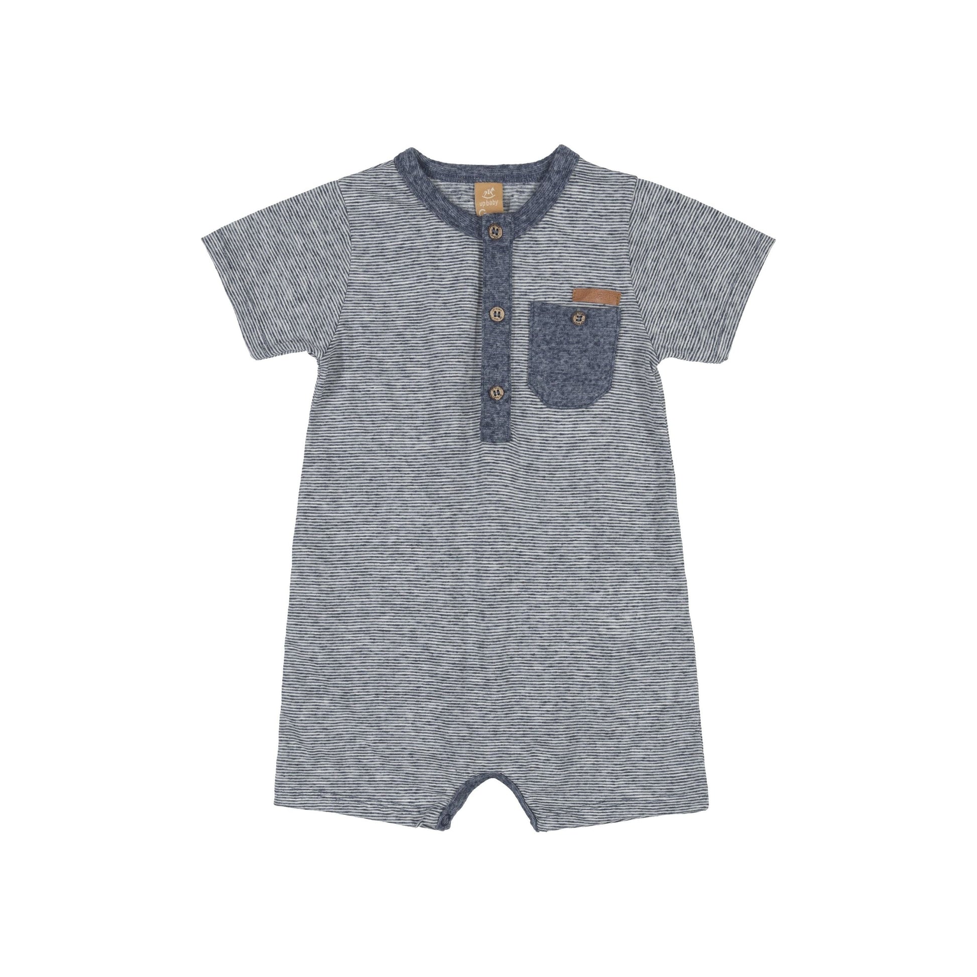 Blue Stripes Romper PEEK A BOO