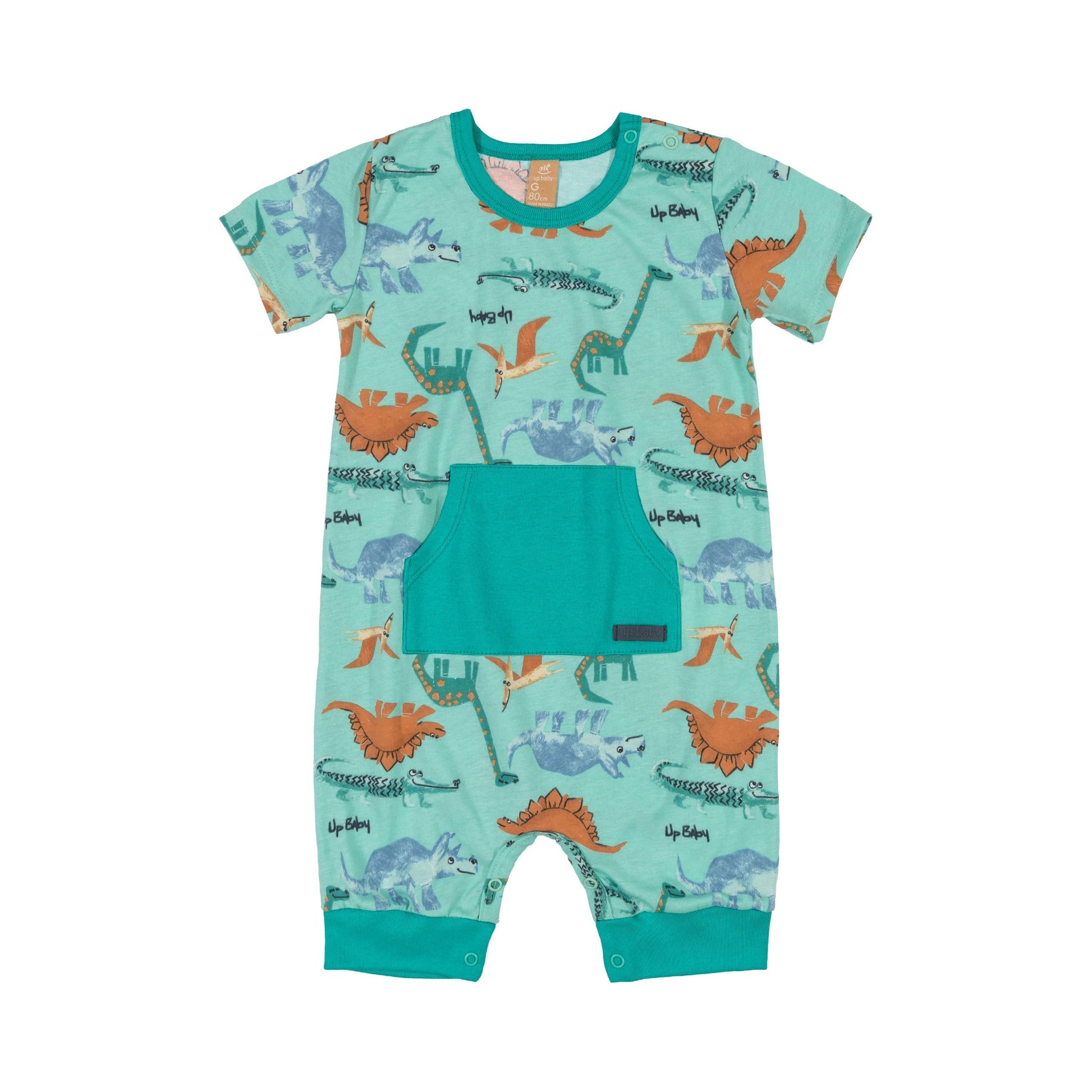 Green Dinosaur Romper PEEK A BOO